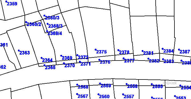 Parcela st. 2375 v KÚ Nivnice, Katastrální mapa