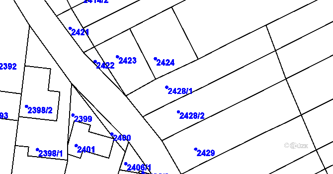 Parcela st. 2428/1 v KÚ Nivnice, Katastrální mapa