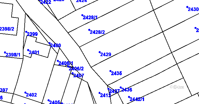 Parcela st. 2429 v KÚ Nivnice, Katastrální mapa