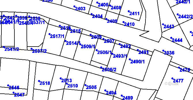 Parcela st. 2506/1 v KÚ Nivnice, Katastrální mapa