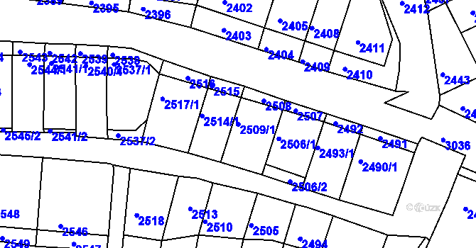 Parcela st. 2509/1 v KÚ Nivnice, Katastrální mapa