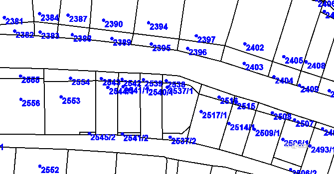 Parcela st. 2537/1 v KÚ Nivnice, Katastrální mapa