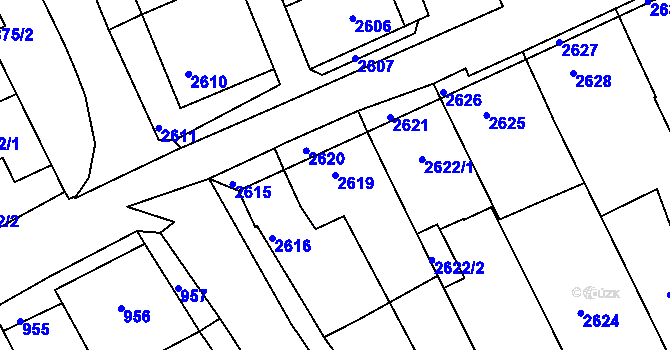 Parcela st. 2619 v KÚ Nivnice, Katastrální mapa