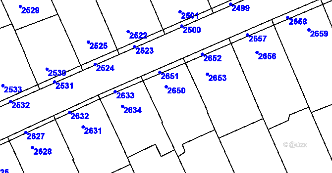 Parcela st. 2650 v KÚ Nivnice, Katastrální mapa
