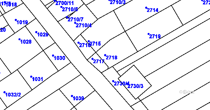 Parcela st. 2718 v KÚ Nivnice, Katastrální mapa