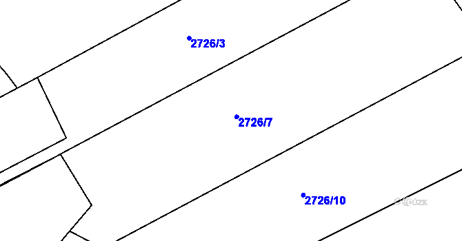 Parcela st. 2726/6 v KÚ Nivnice, Katastrální mapa