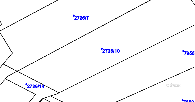 Parcela st. 2726/9 v KÚ Nivnice, Katastrální mapa