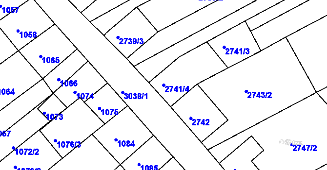 Parcela st. 2741/4 v KÚ Nivnice, Katastrální mapa