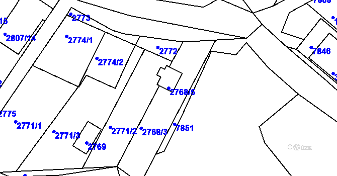 Parcela st. 2768/5 v KÚ Nivnice, Katastrální mapa