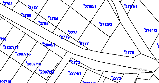Parcela st. 2777 v KÚ Nivnice, Katastrální mapa