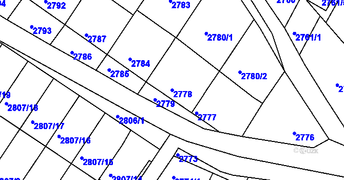 Parcela st. 2778 v KÚ Nivnice, Katastrální mapa