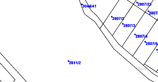 Parcela st. 2808/7 v KÚ Nivnice, Katastrální mapa