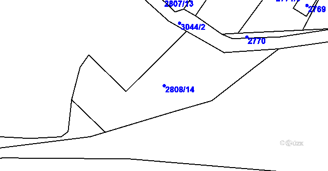 Parcela st. 2808/14 v KÚ Nivnice, Katastrální mapa