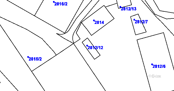 Parcela st. 2812/12 v KÚ Nivnice, Katastrální mapa