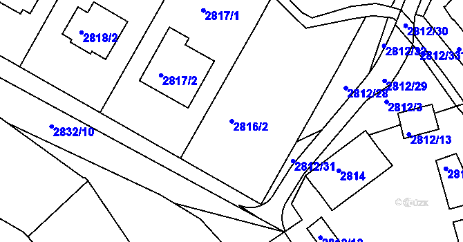 Parcela st. 2816/2 v KÚ Nivnice, Katastrální mapa