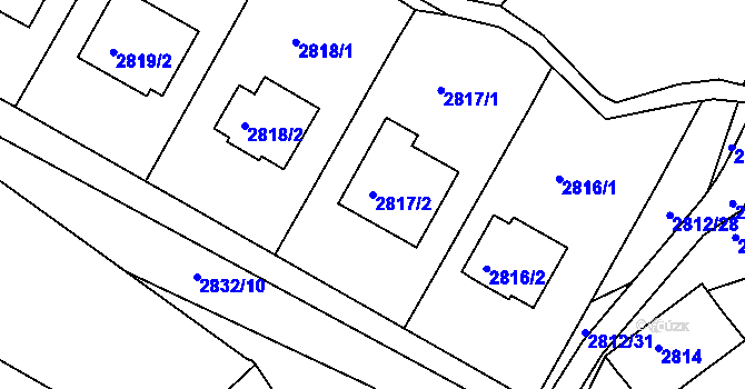 Parcela st. 2817/2 v KÚ Nivnice, Katastrální mapa