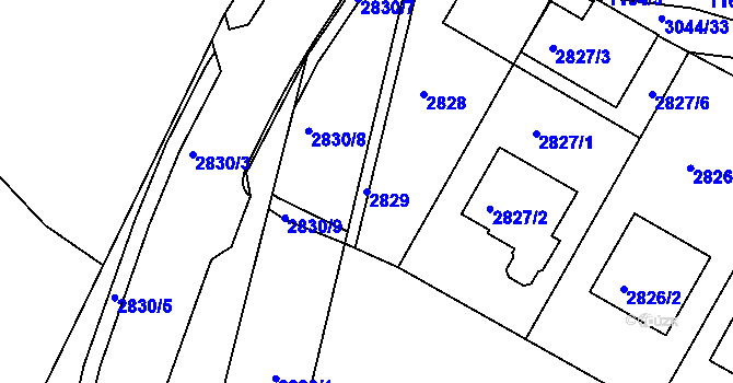 Parcela st. 2829 v KÚ Nivnice, Katastrální mapa