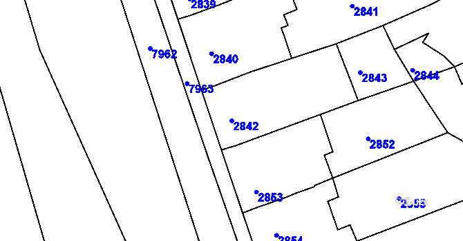 Parcela st. 2842 v KÚ Nivnice, Katastrální mapa