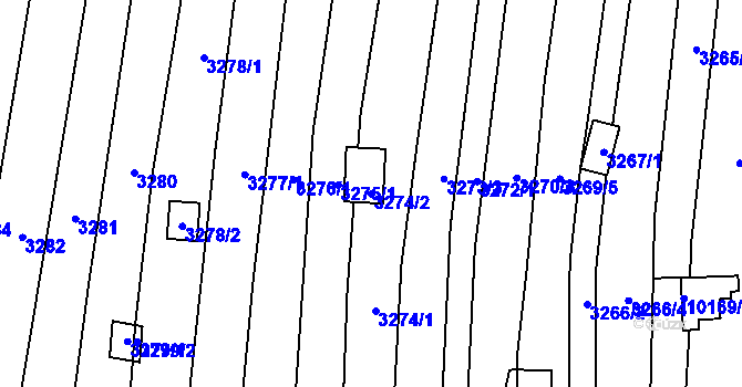 Parcela st. 3274/2 v KÚ Nivnice, Katastrální mapa