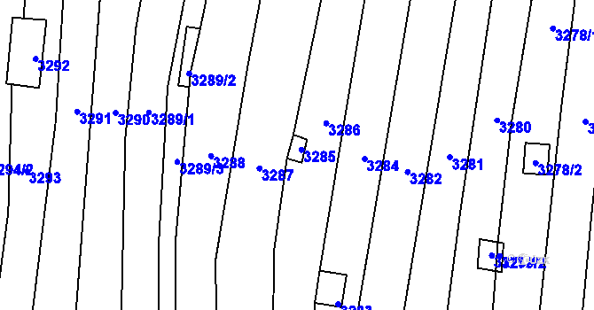 Parcela st. 3285 v KÚ Nivnice, Katastrální mapa