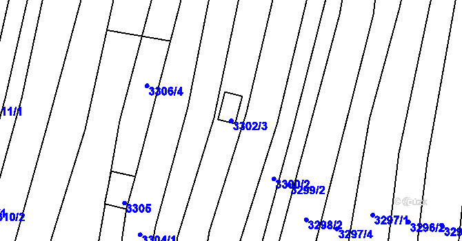 Parcela st. 3302/3 v KÚ Nivnice, Katastrální mapa