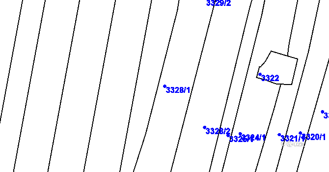 Parcela st. 3328/1 v KÚ Nivnice, Katastrální mapa