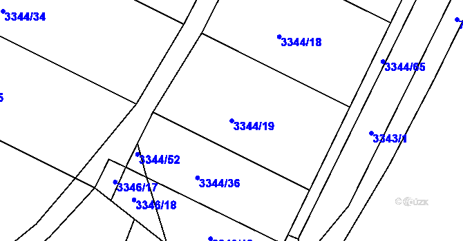 Parcela st. 3344/19 v KÚ Nivnice, Katastrální mapa