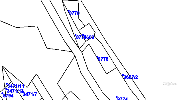Parcela st. 3471/8 v KÚ Nivnice, Katastrální mapa