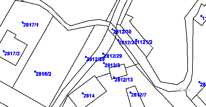 Parcela st. 2812/29 v KÚ Nivnice, Katastrální mapa