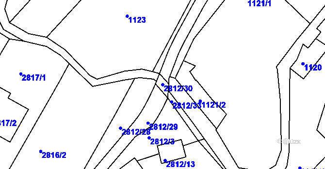 Parcela st. 2812/30 v KÚ Nivnice, Katastrální mapa