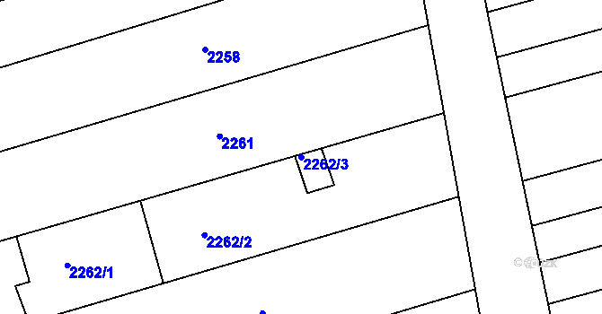 Parcela st. 2262/3 v KÚ Nivnice, Katastrální mapa