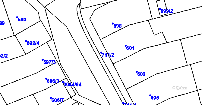 Parcela st. 711/2 v KÚ Nivnice, Katastrální mapa