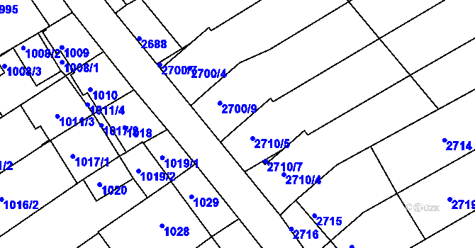 Parcela st. 2700/11 v KÚ Nivnice, Katastrální mapa