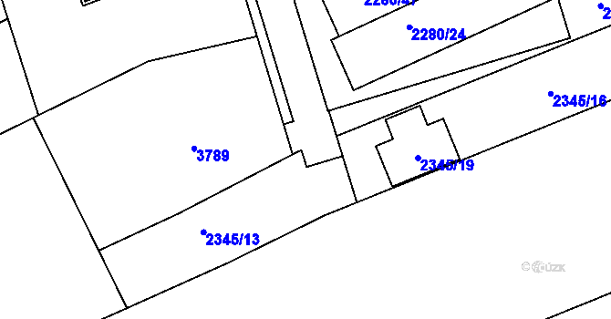 Parcela st. 2345/14 v KÚ Nivnice, Katastrální mapa