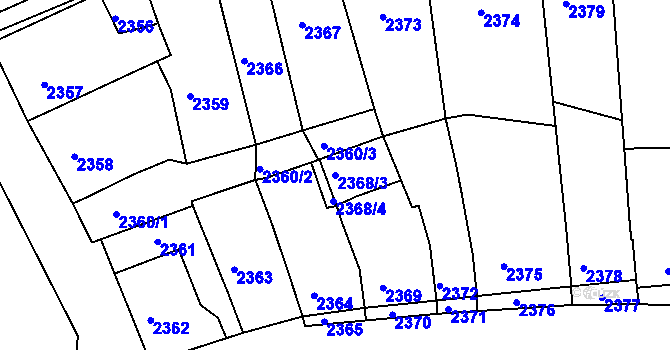 Parcela st. 2368/3 v KÚ Nivnice, Katastrální mapa