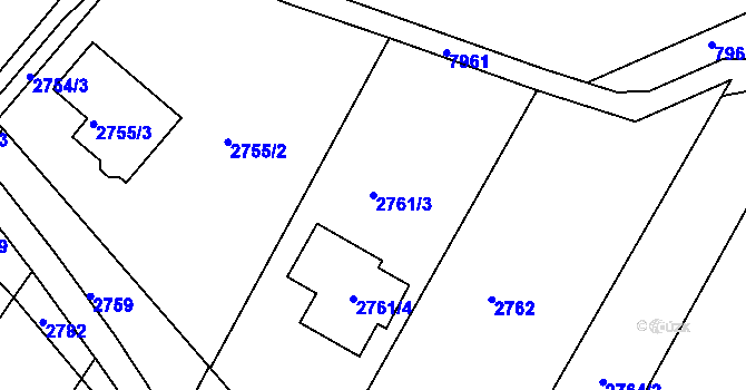 Parcela st. 2761/3 v KÚ Nivnice, Katastrální mapa