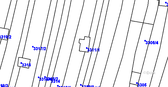 Parcela st. 3311/1 v KÚ Nivnice, Katastrální mapa