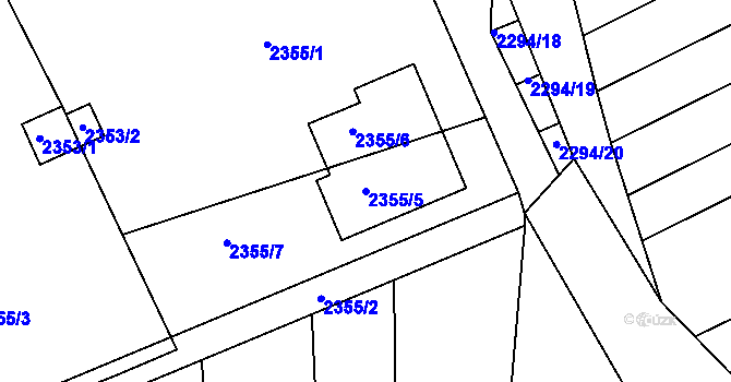 Parcela st. 2355/5 v KÚ Nivnice, Katastrální mapa