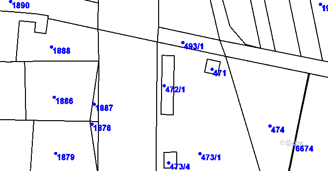 Parcela st. 472/1 v KÚ Nivnice, Katastrální mapa