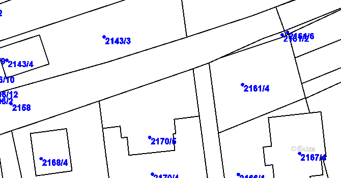 Parcela st. 2168/7 v KÚ Nivnice, Katastrální mapa