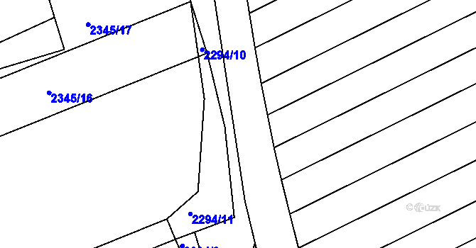 Parcela st. 2296/5 v KÚ Nivnice, Katastrální mapa