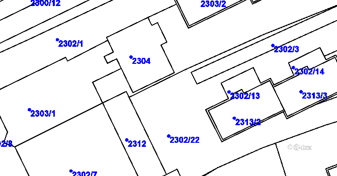 Parcela st. 2302/20 v KÚ Nivnice, Katastrální mapa