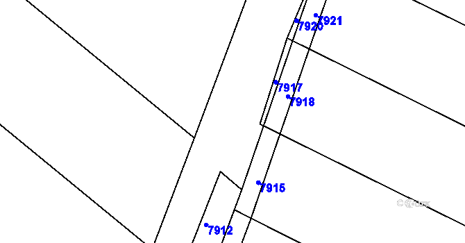 Parcela st. 2727/10 v KÚ Nivnice, Katastrální mapa