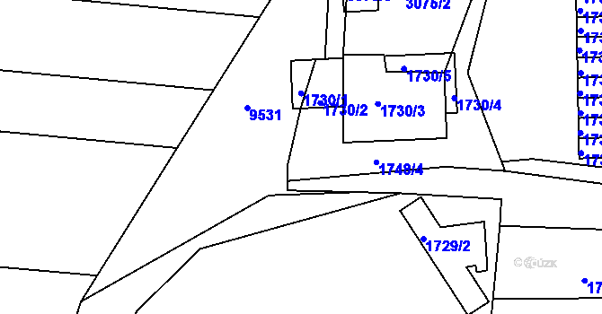 Parcela st. 3074/187 v KÚ Nivnice, Katastrální mapa