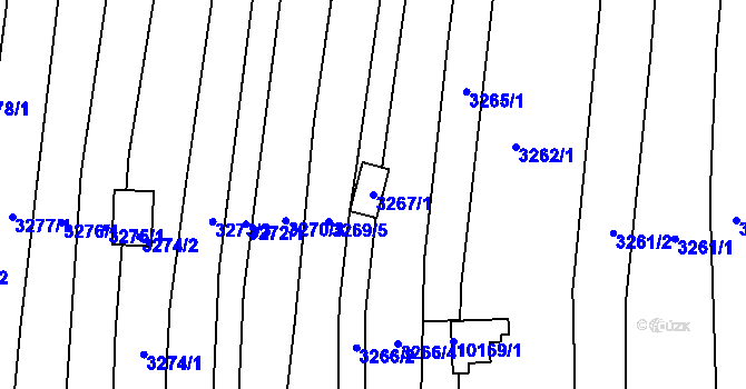 Parcela st. 3267/1 v KÚ Nivnice, Katastrální mapa