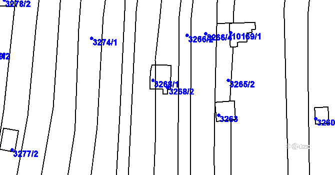 Parcela st. 3268/2 v KÚ Nivnice, Katastrální mapa