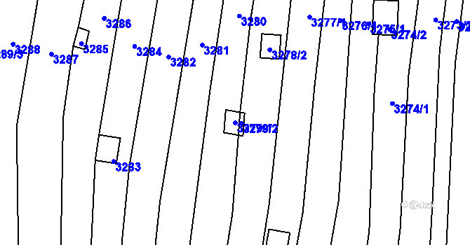 Parcela st. 3279/1 v KÚ Nivnice, Katastrální mapa