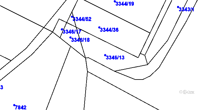 Parcela st. 3346/13 v KÚ Nivnice, Katastrální mapa