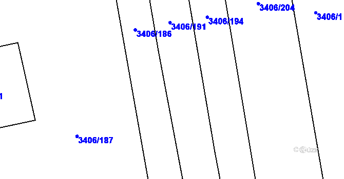 Parcela st. 3410/2 v KÚ Nivnice, Katastrální mapa