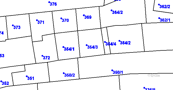 Parcela st. 354/3 v KÚ Nivnice, Katastrální mapa